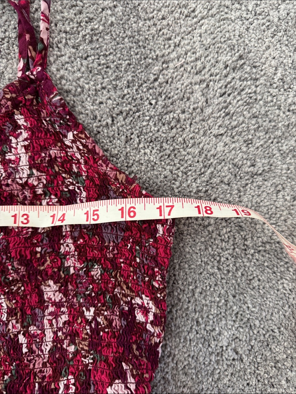 Maurices Floral Smocked Camisole in Burgundy and Pink - NWOT - Picture 5 of 8